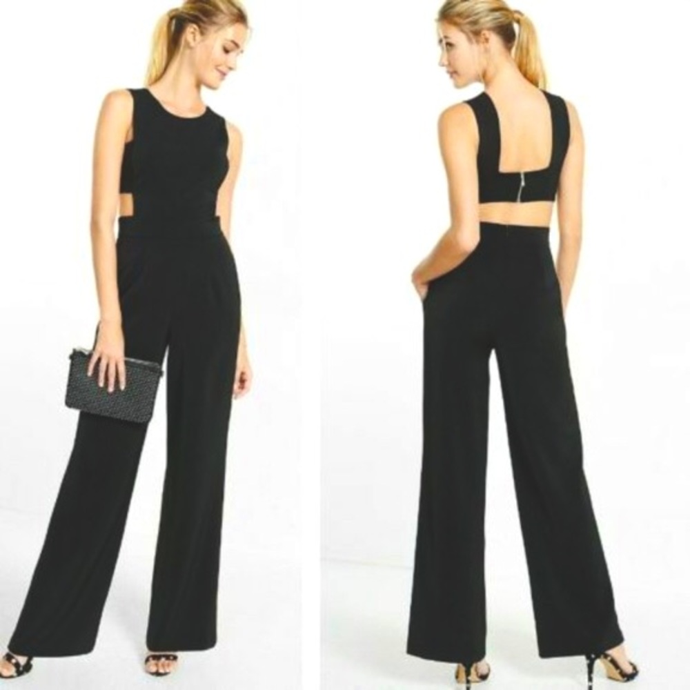 Express Wide Leg Backless Jumpsuit Black Size 8